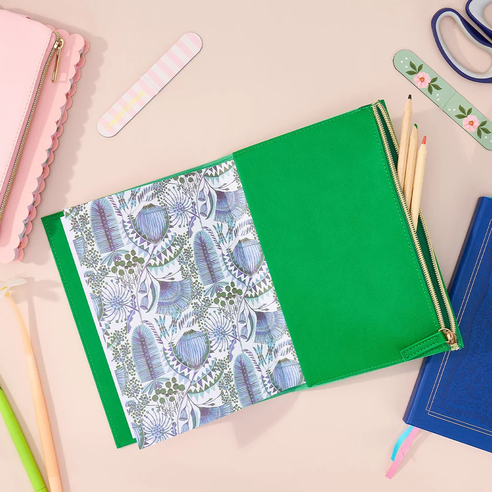 Journal Notes Green with Zip Gifts and Accessories Annabel Trends