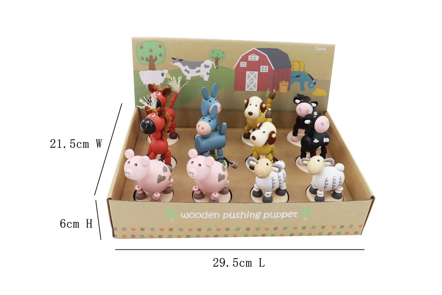 Wooden Farm Animal Press Toys Gifts and Accessories ToysLink
