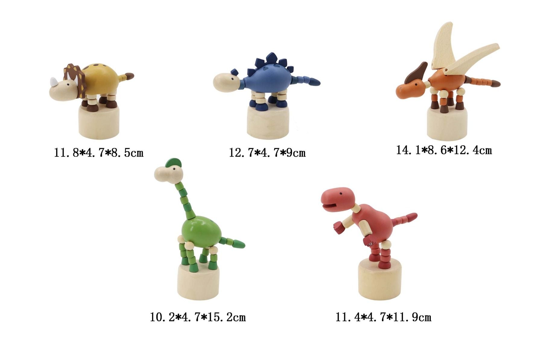Wooden Dinosaur Press Toy Gifts and Accessories ToysLink