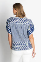 Mississippi Ruffle Top Navy Tops Ibisa