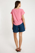 T-shirt Plain Round Neck Carnation - Global Free Style