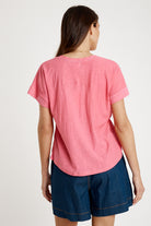 T-shirt Plain Round Neck Carnation - Global Free Style