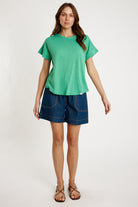 T-shirt Plain Round Neck Emerald - Global Free Style