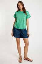 T-shirt Plain Round Neck Emerald - Global Free Style