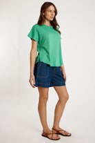 T-shirt Plain Round Neck Emerald - Global Free Style
