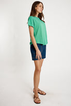 T-shirt Plain Round Neck Emerald - Global Free Style