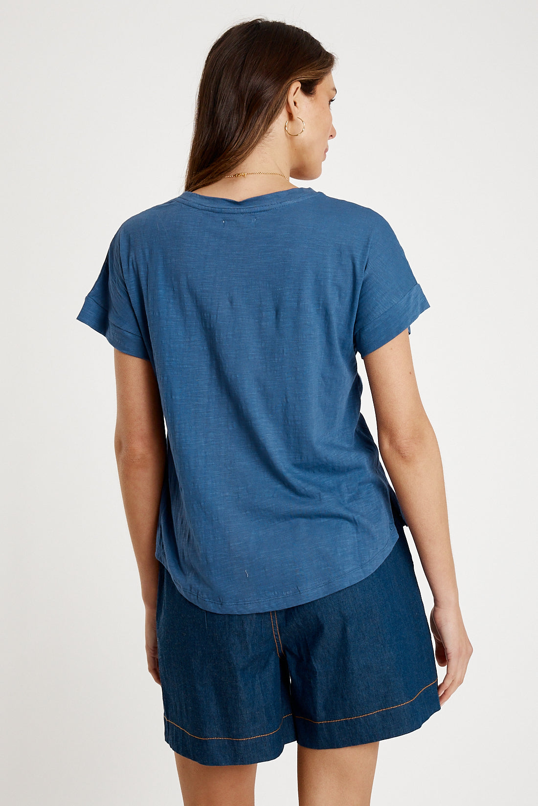 T-shirt Plain Round Neck Navy - Global Free Style