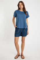 T-shirt Plain Round Neck Navy - Global Free Style