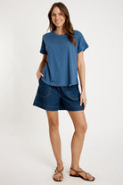 T-shirt Plain Round Neck Navy - Global Free Style