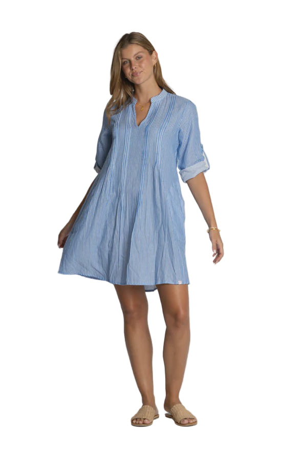 Tulsa Tuck Dress Yarn Stripe - Global Free Style