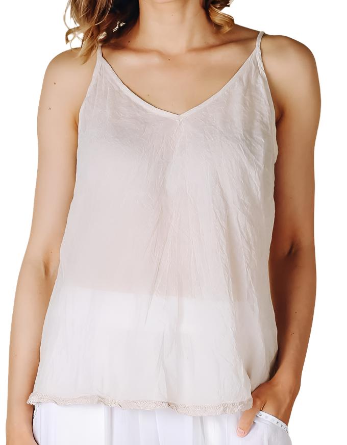 Lula Soul Ibiza Cami Ecru Natural Tops Lula Soul XXS  