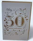 30th Birthday Card- Gold Embossed Cards and Wrap Waterlyn