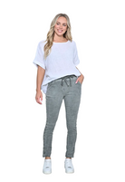 Side Stud Crinkle Pant Khaki Bottoms Cali & Co S
