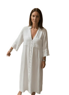Linen Viscose White Raffa Dress Dresses Coconinya S