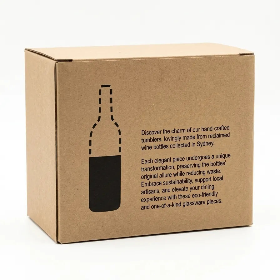 Gift Pack of 2 Upcycled Cut Wine Bottles Tumbler - Olive Green Home Hila
