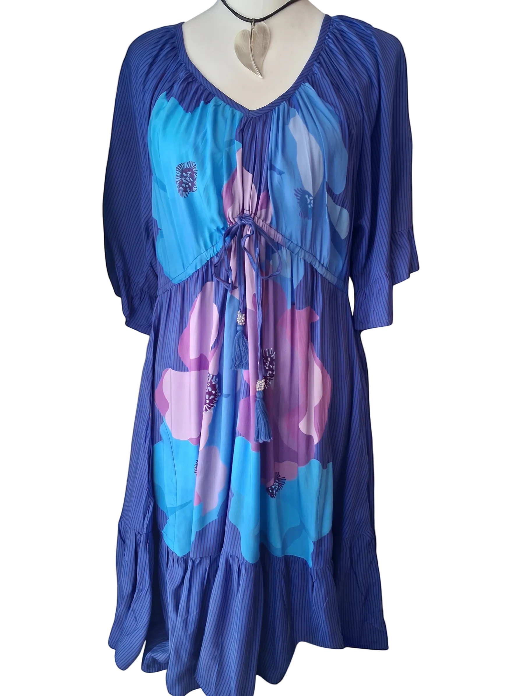 Hana Tie Dress Navy Dresses Lula Soul XS(36)