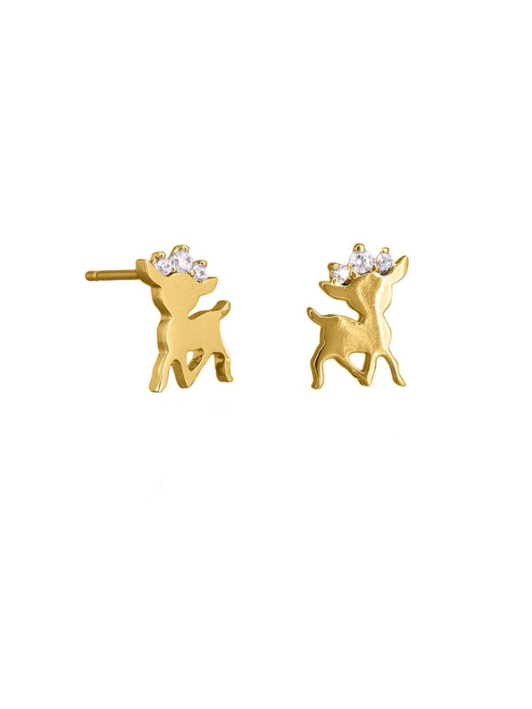 Gold Vixen Stud Earrings Tiger Tree