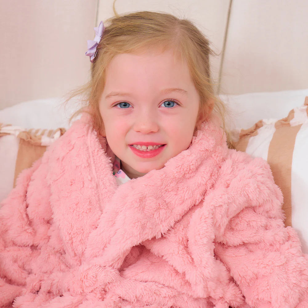 Kids Bath Robe Embossed Flower Pink Gifts and Accessories Annabel Trends