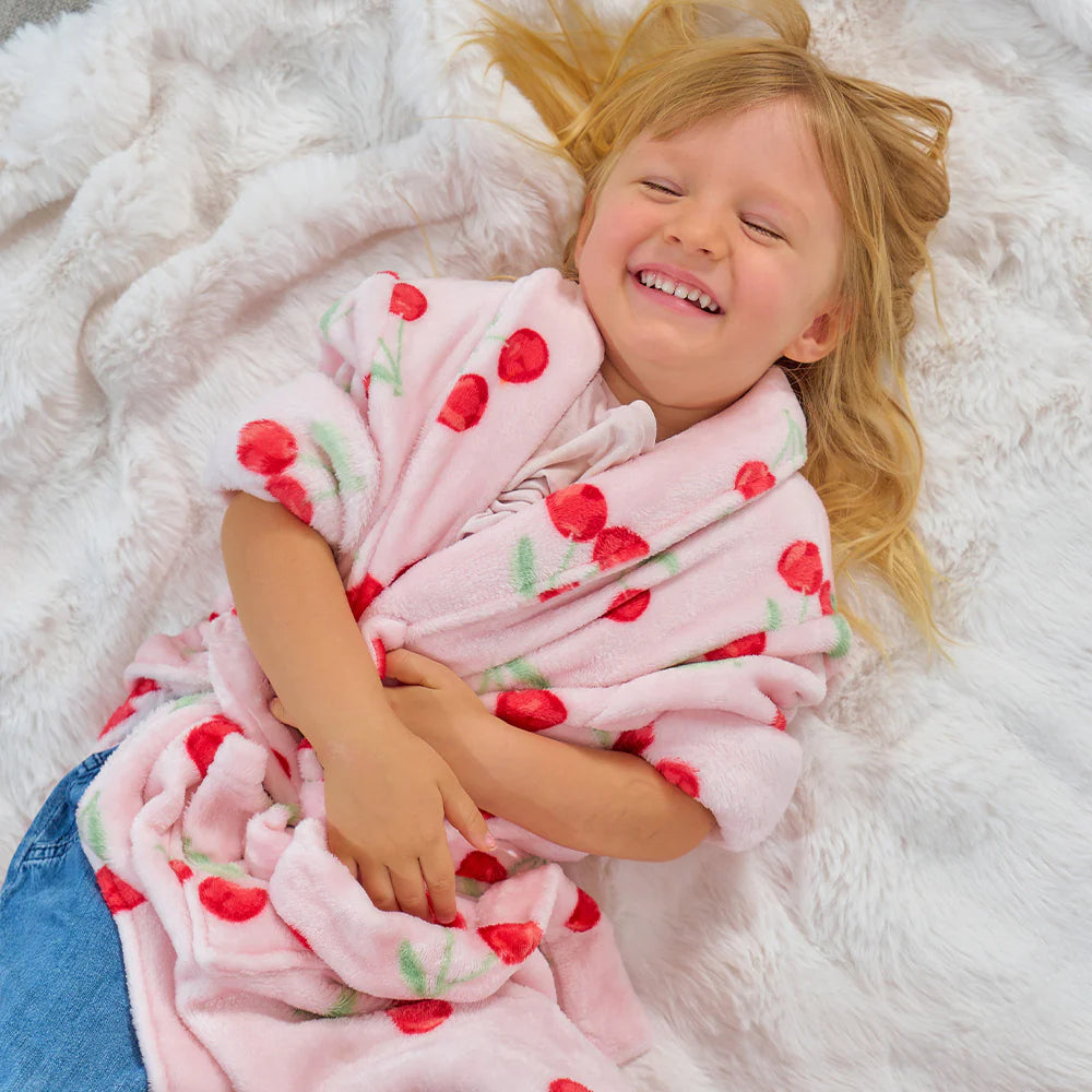 Kids Bath Robe Cosy Luxe Velvet Cherry Body Annabel Trends