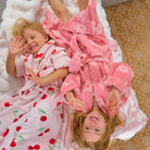 Kids Bath Robe Cosy Luxe Velvet Cherry Body Annabel Trends