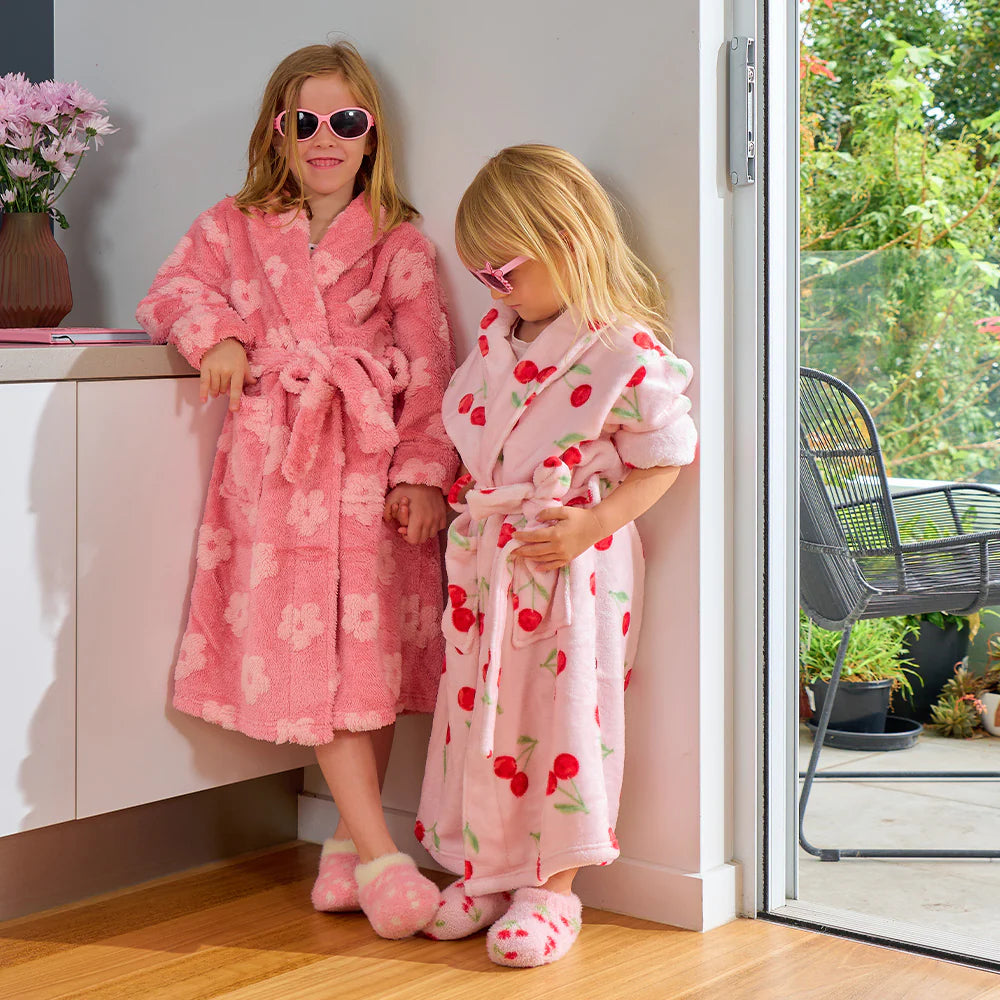 Kids Bath Robe Cosy Luxe Velvet Cherry Body Annabel Trends
