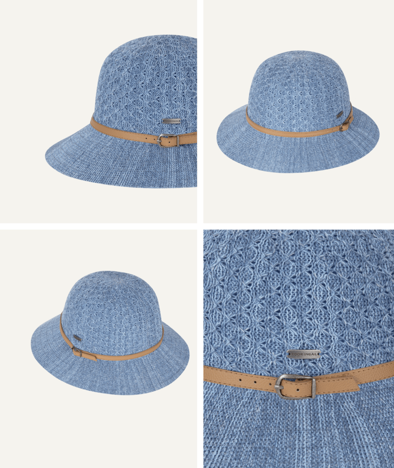 Cassie Womens Short Brim Powder Blue Hats & Millinery Kooringal