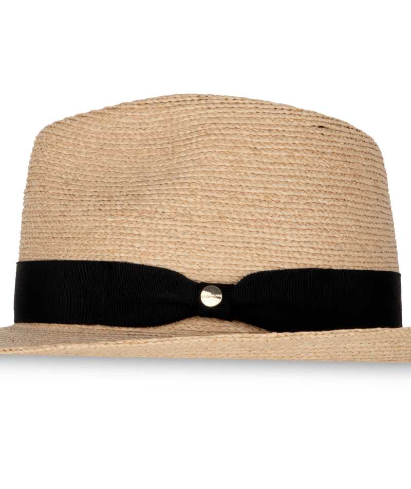 Palm Beach Womens Fedora Natural/Black Hats & Millinery Kooringal