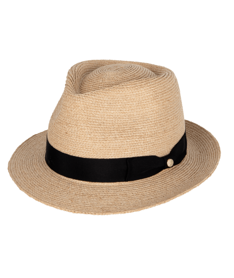 Palm Beach Womens Fedora Natural/Black Hats & Millinery Kooringal S (56cm)