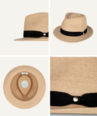 Palm Beach Womens Fedora Natural/Black Hats & Millinery Kooringal