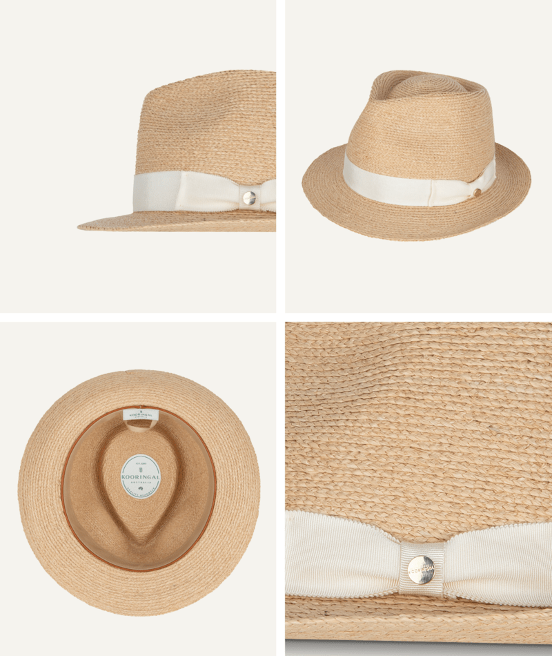 Palm Beach Womens Fedora Natural/Ivory Hats & Millinery Kooringal