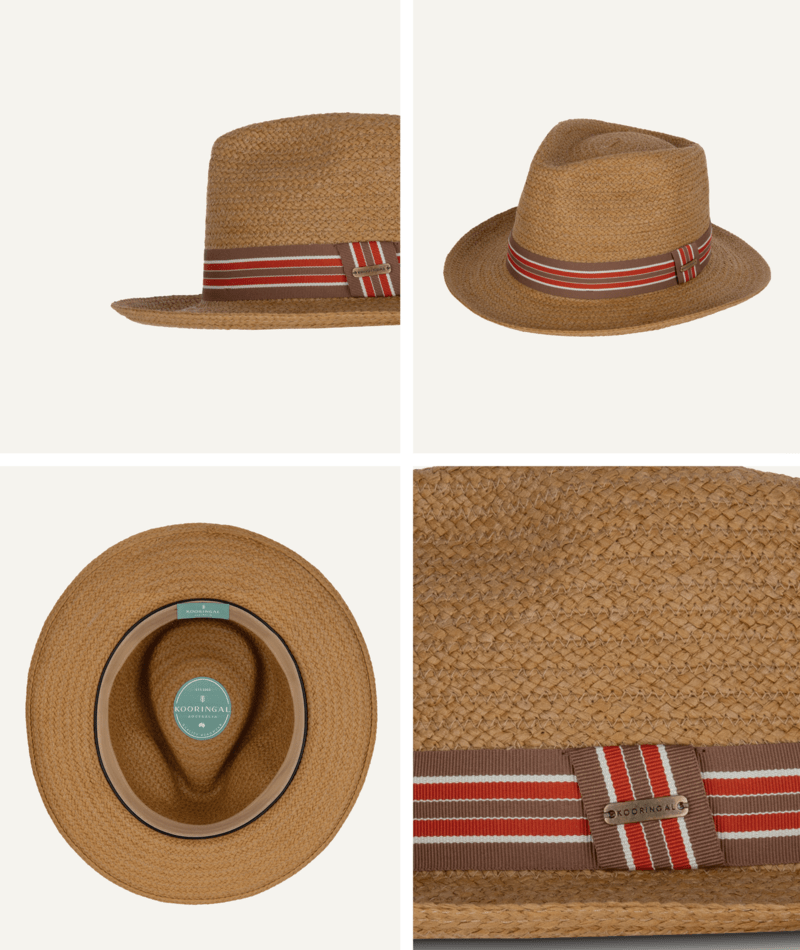 Hervey Bay Mens Fedora Tea Mens Hats Kooringal