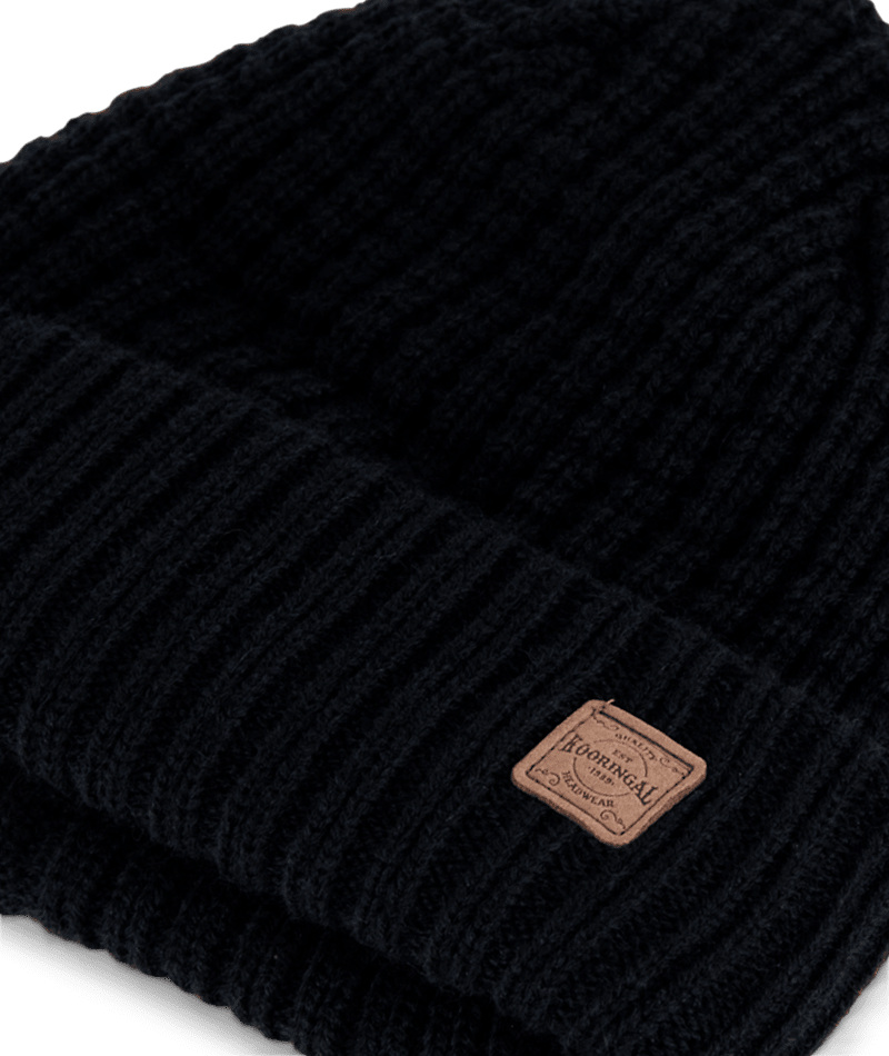 Shadow Mens Beanie Black Hats & Millinery Kooringal