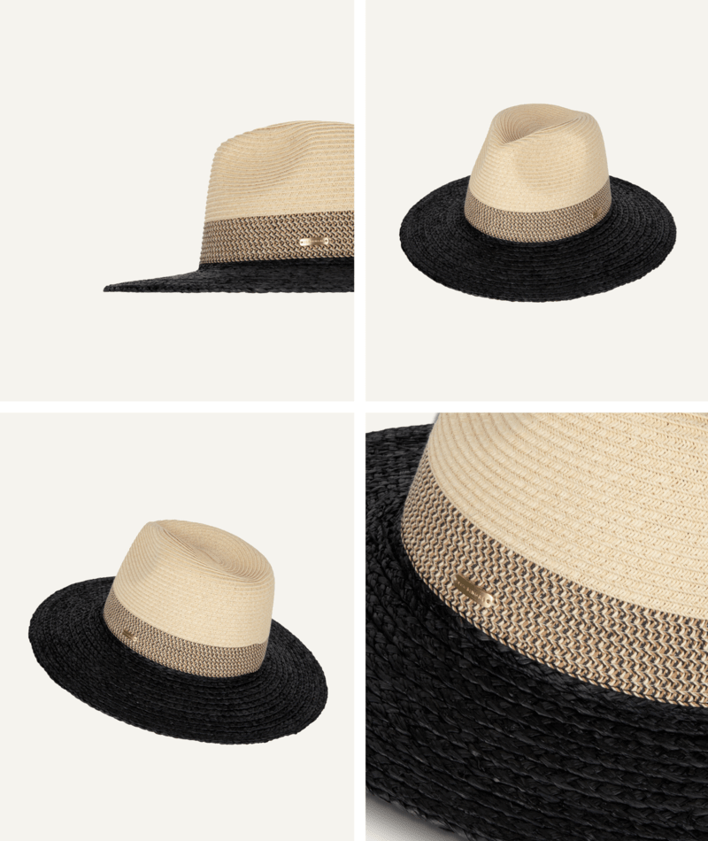 Mimosa Womens Safari Black/Natural Hats & Millinery Kooringal