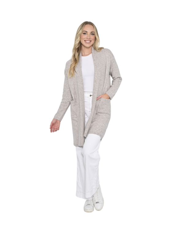 Long Cardigan With Pocket Beige Jackets New u Collection LXL(14-16)  