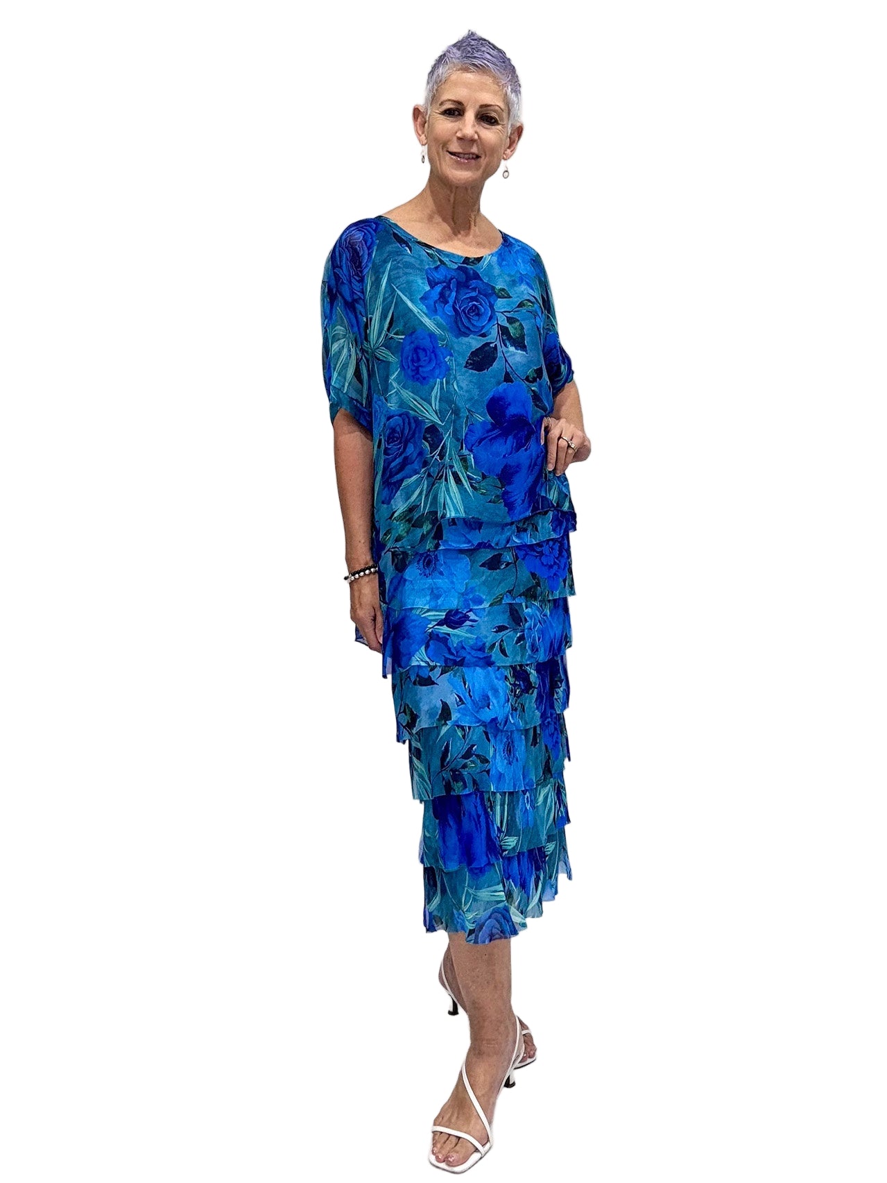 Multi Layers Dress Multi Navy/Colour Floral Dresses La Strada S(8)