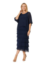 Silk Blended Multi Layers Dress Navy Dresses La Strada S(8-10)