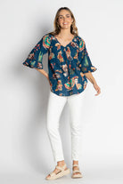 Arriba Top Navy Tops Lula Life