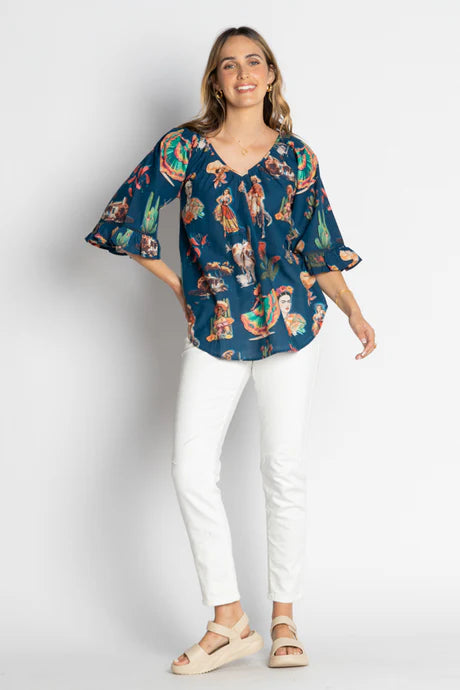 Arriba Top Navy Tops Lula Life