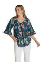 Arriba Top Navy Tops Lula Life S(8-10)