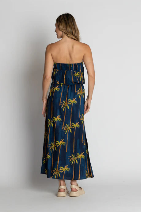 Badira Strapless Dress Navy Dresses Lula Life