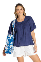 Celeste Cropped Top Navy Tops Lula Life S(8-10)