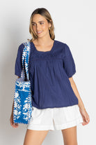 Celeste Cropped Top Navy Tops Lula Life