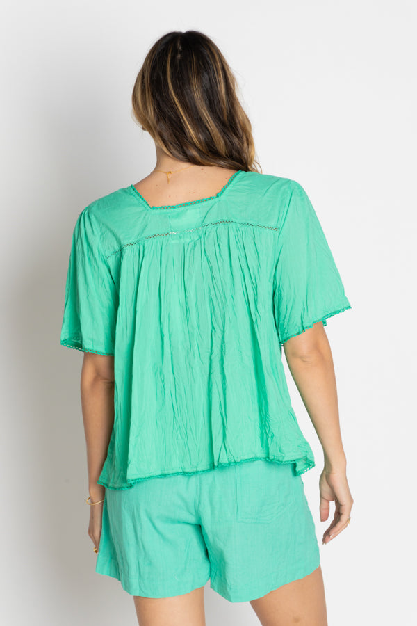 Celeste Cropped Top Sea Tops Lula Life
