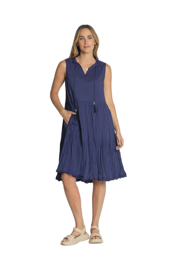 Celeste Sleeveless Dress Navy - Global Free Style