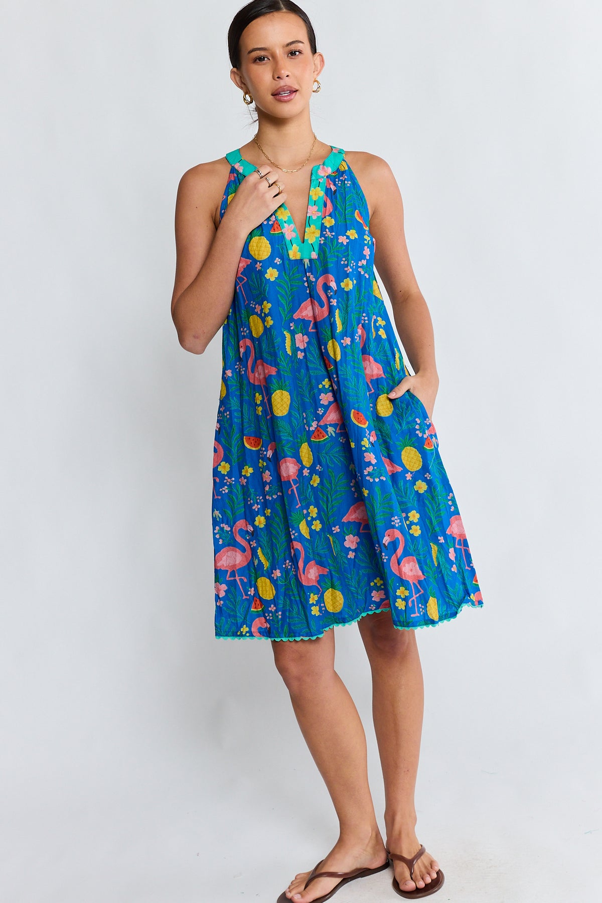 Flamingo Sun Dress Azure Dresses Lula Life