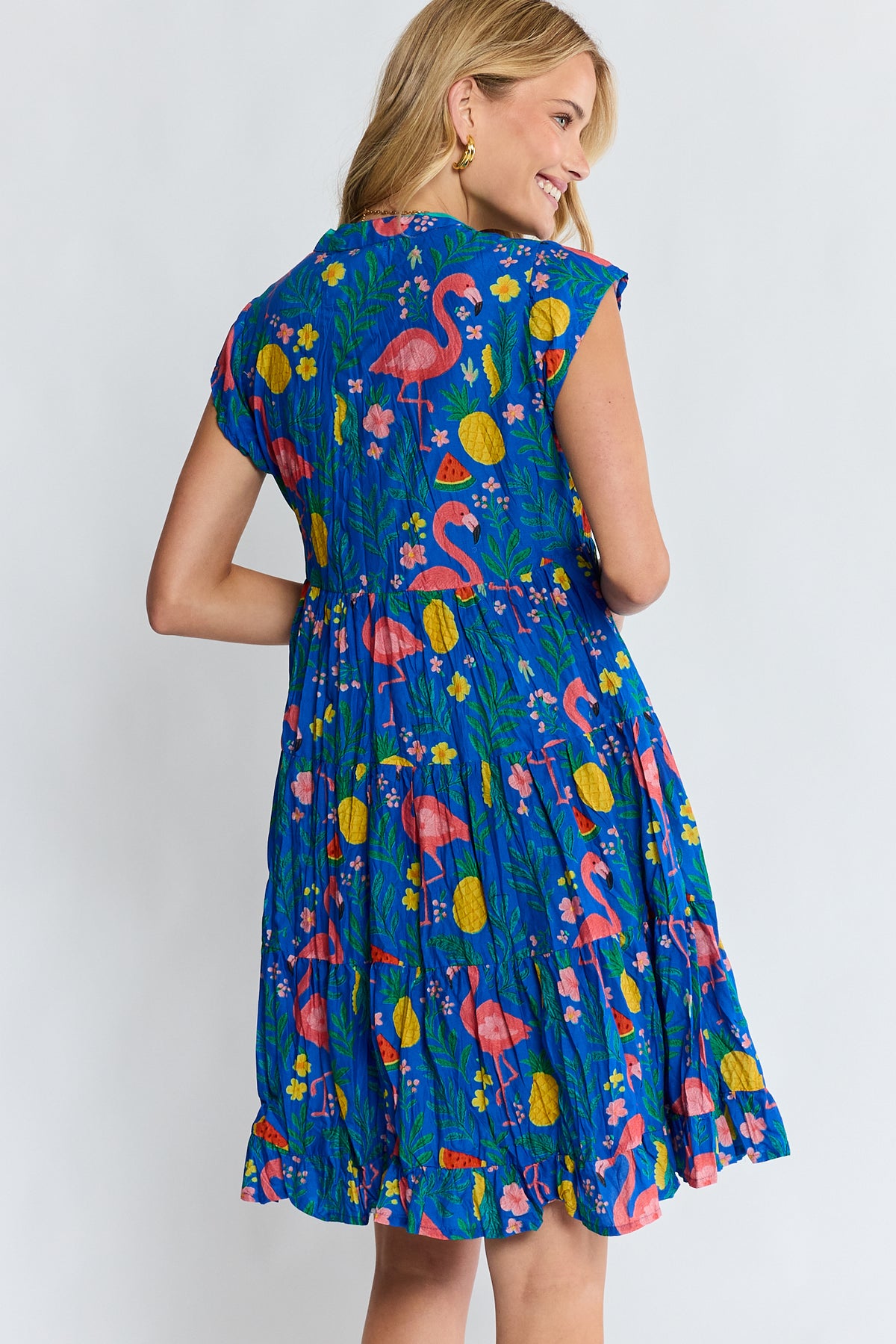Flamingo Tier Dress Azure Dresses Lula Life