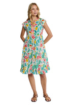 Flamingo Tier Dress White Dresses Lula Life XS(36)