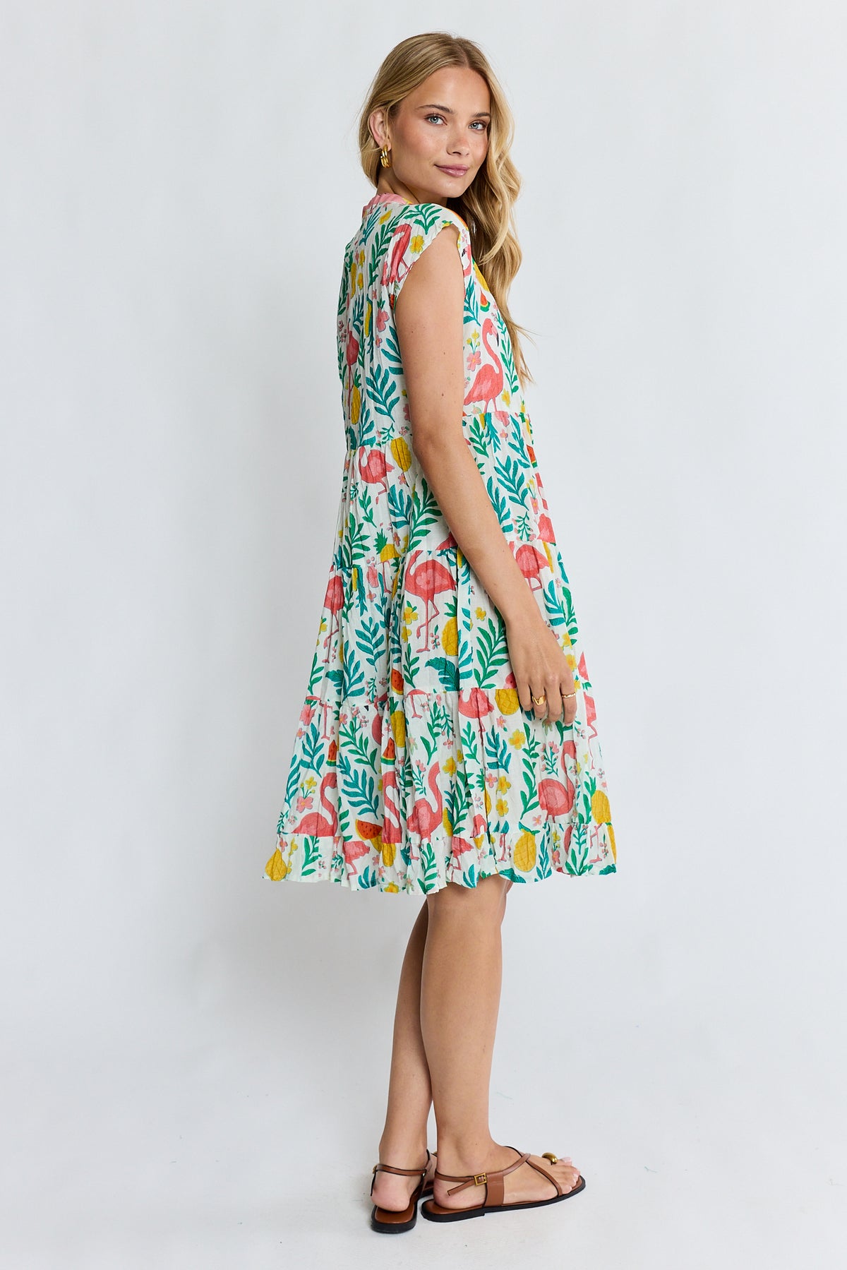 Flamingo Tier Dress White Dresses Lula Life