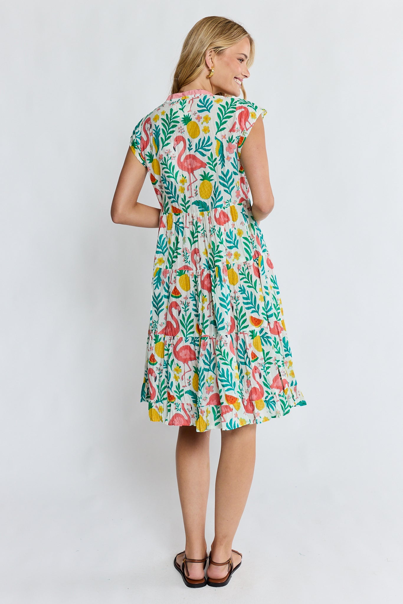 Flamingo Tier Dress White Dresses Lula Life
