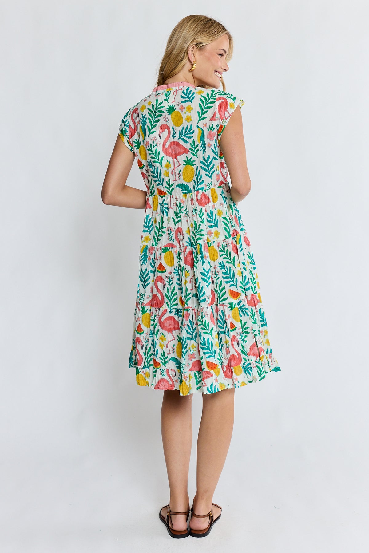 Flamingo Tier Dress White Dresses Lula Life